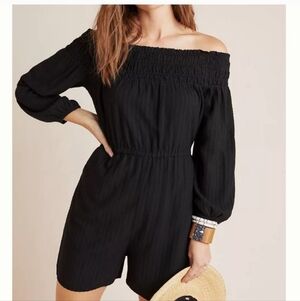 ANTHROPOLOGIE AMADI long sleeves off the shoulder romper